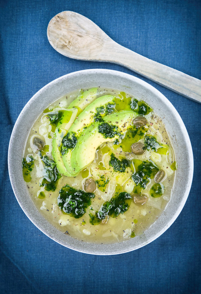 Aardappelsoep met avocado