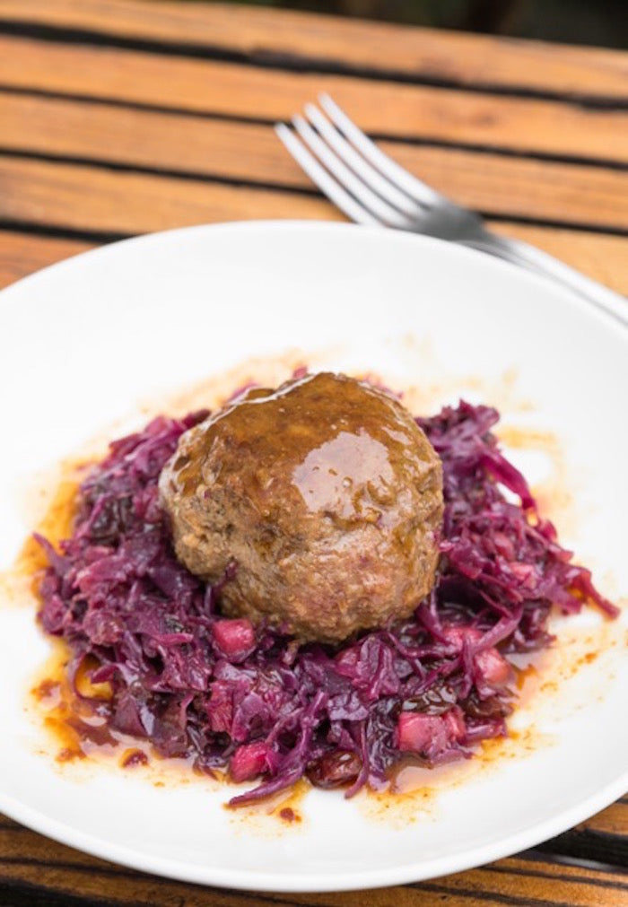 Rodekool met gehaktballen