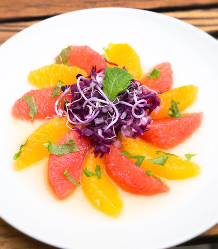 Citrussalade met rodekool