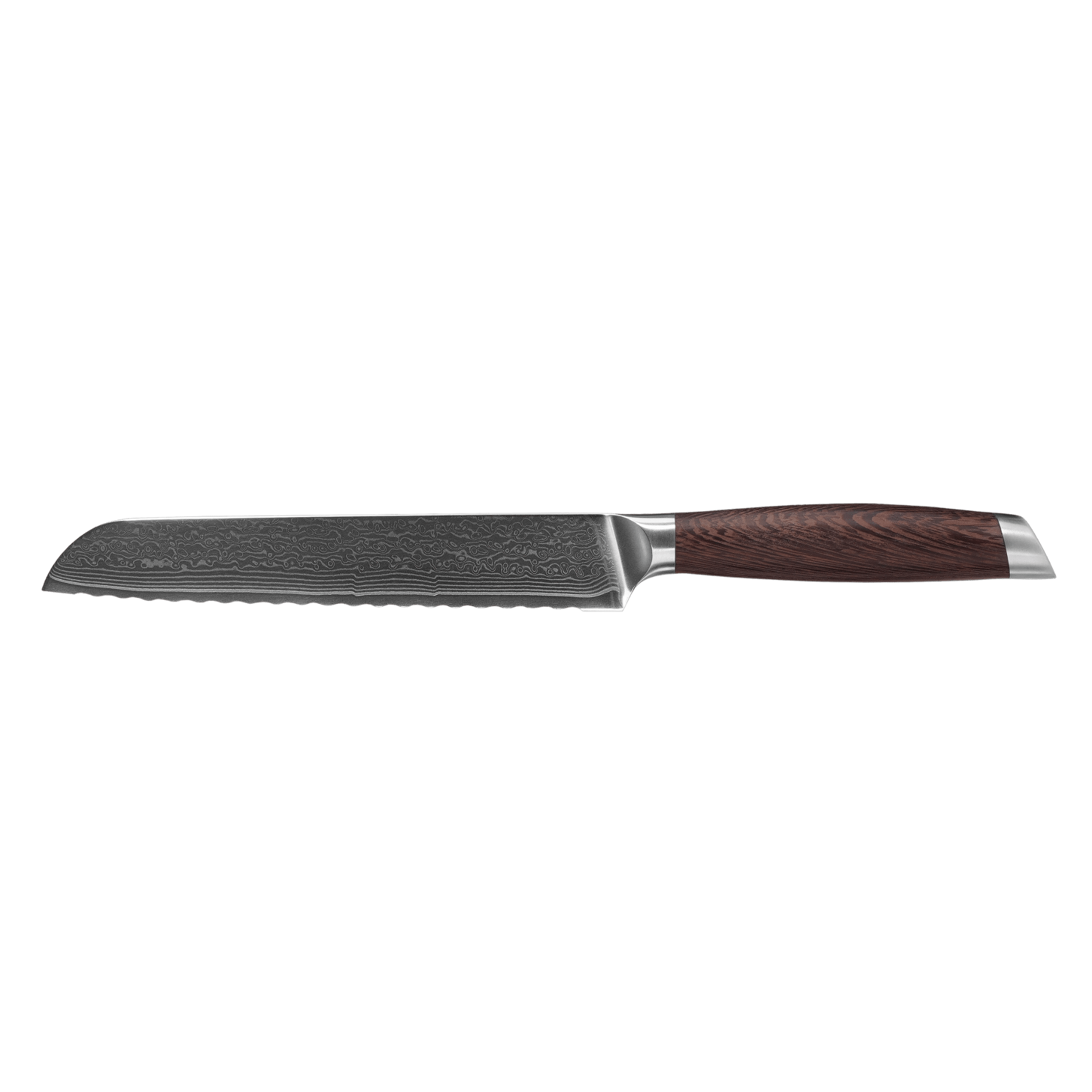 Damascus Broodmes 20 cm - damastalen mes, scherp en duurzaam