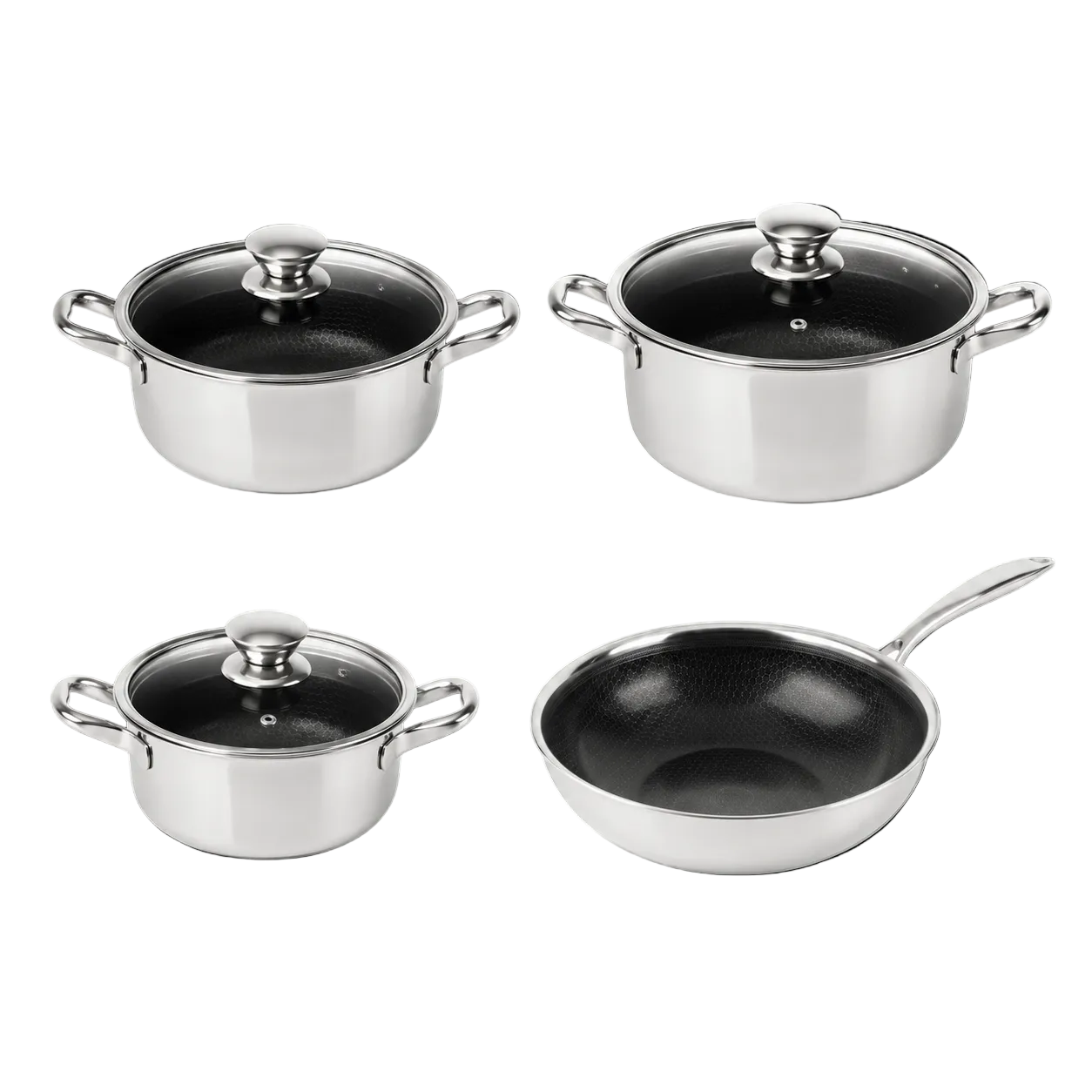 Hybride Wok Ø28 + Hybride Pannenset Ø20 + Ø24 + Ø28