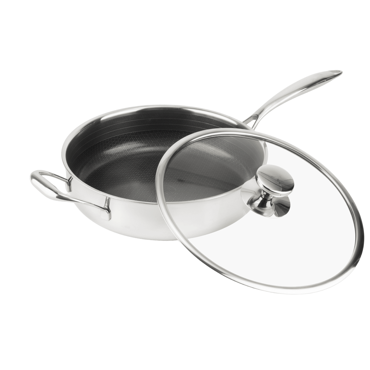 Hybride Hapjespan met Deksel Ø24 - keramische non-stick, geschikt voor inductie