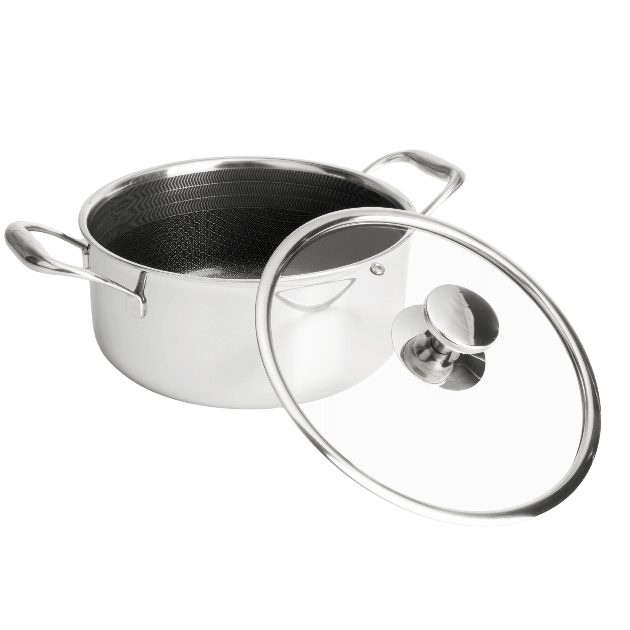 Hybride Pan met Deksel Ø24 - 5 liter, keramische non-stick, geschikt voor inductie