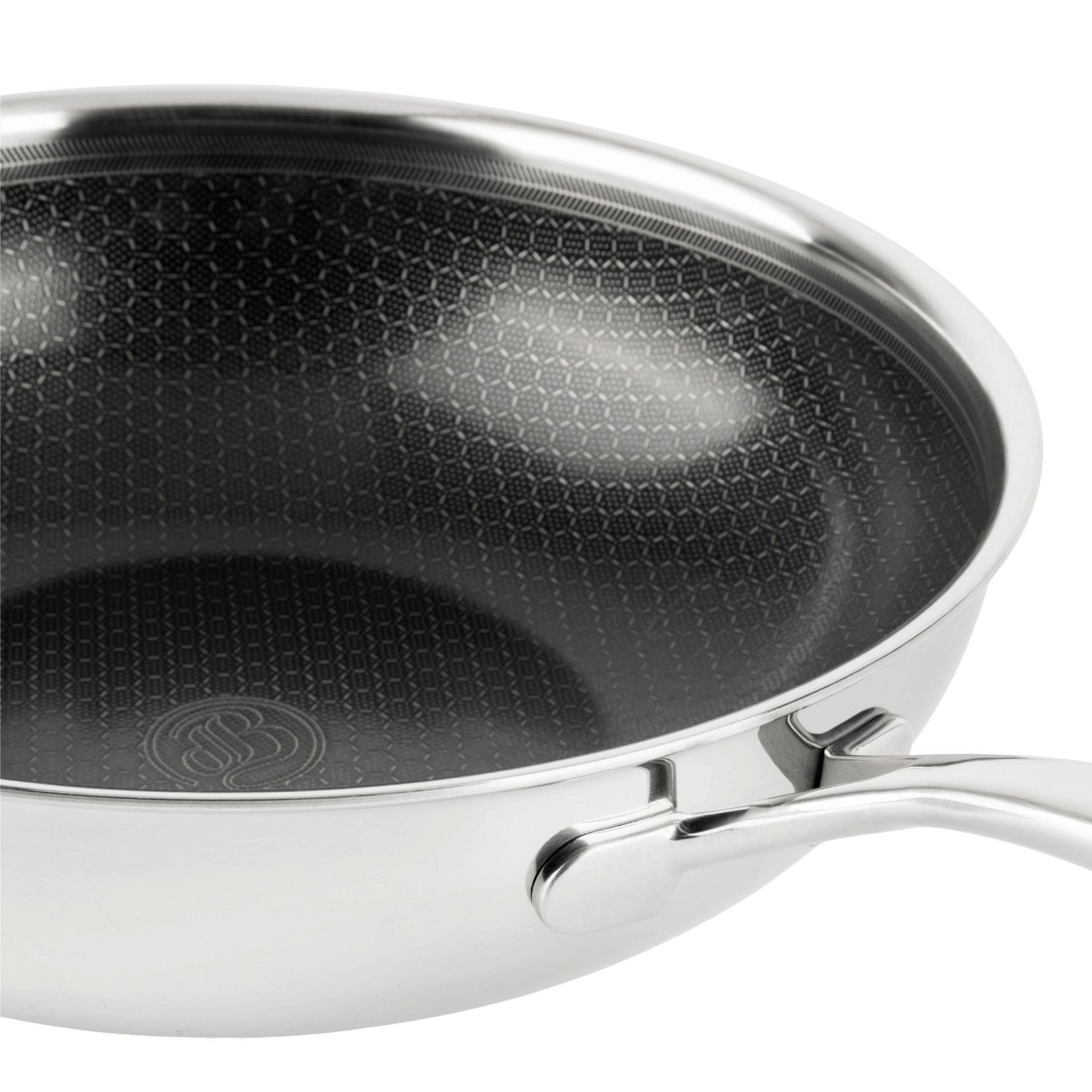 Hybride Wok Ø28 - detail non-stick oppervlak, PFAS-vrij keramische coating