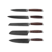 Damascus Messenset 5-delig - complete set damastalen messen Herman den Blijker