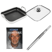 Hybride Braadslede set met deksel, gratis kookboek en keukenpincet