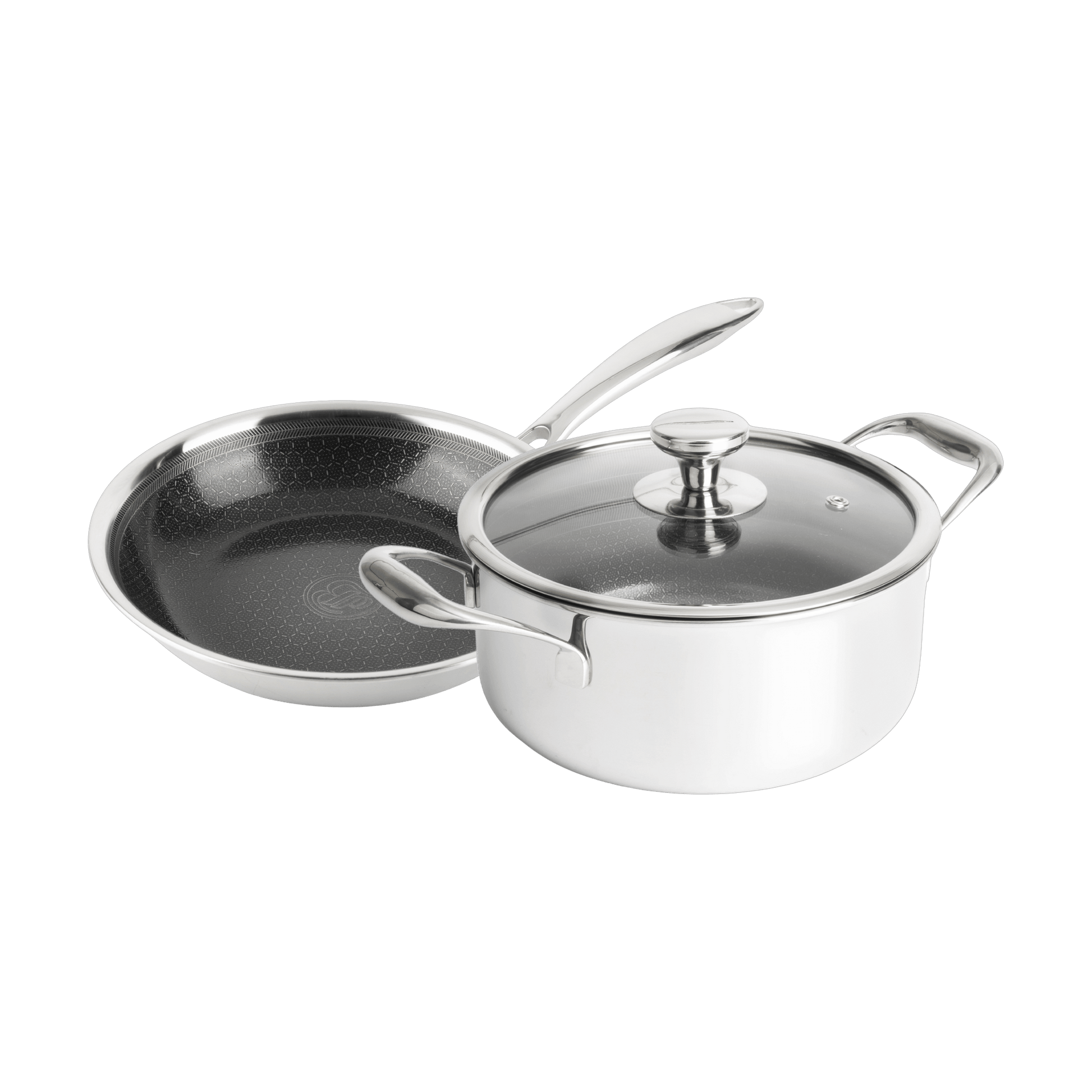 Hybride Koekenpan Ø20 en Pan met Deksel Ø20 - set keramische non-stick pannen