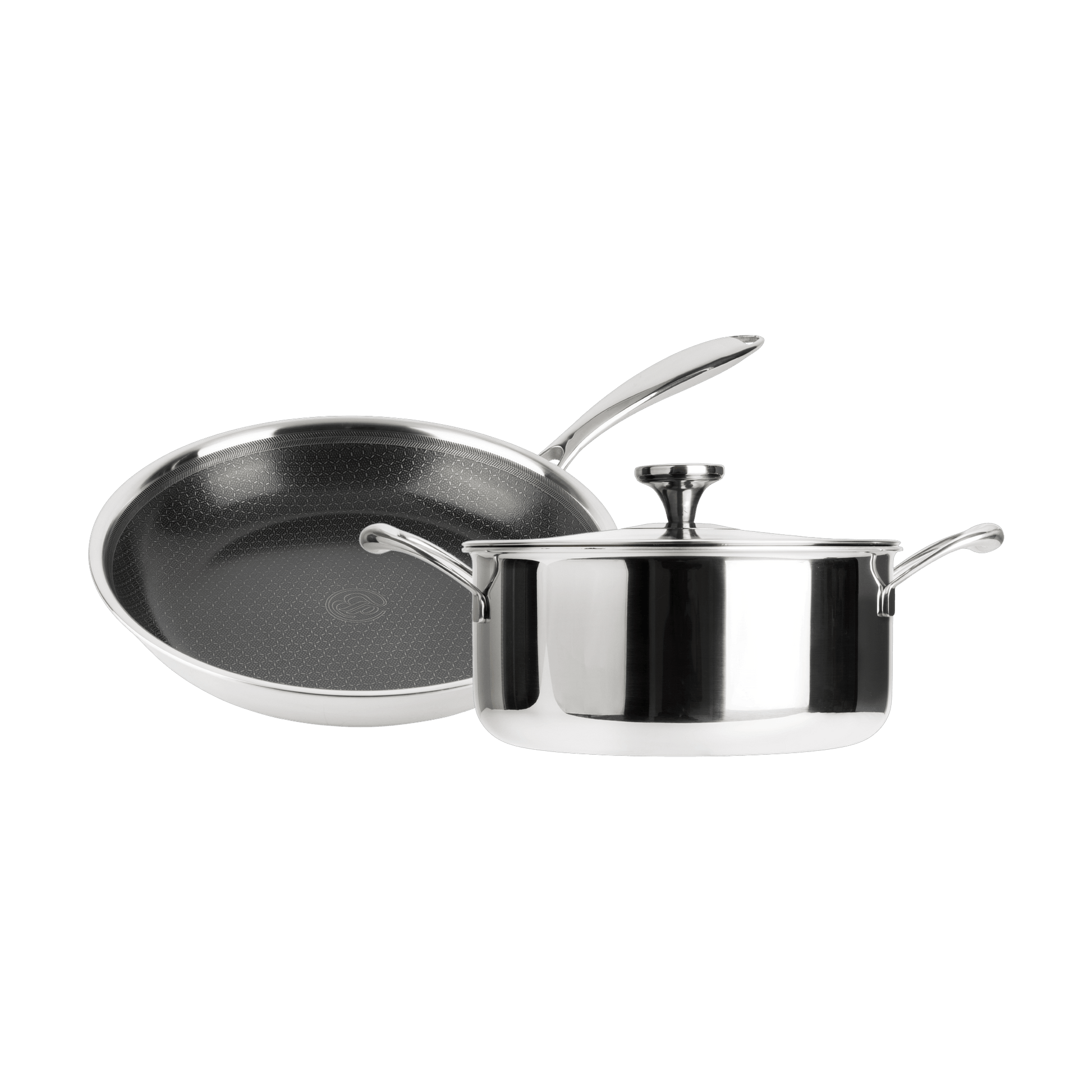 Hybride Pan met Deksel Ø24 en Koekenpan Ø28 - set keramische non-stick pannen