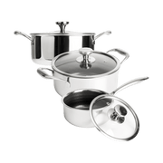 Hybride Steelpan Ø16 en Pannen met Deksel Ø20 en Ø24 - 3-delige set