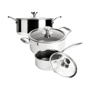 Hybride Steelpan Ø16 en Pannen met Deksel Ø20 en Ø28 - 3-delige set